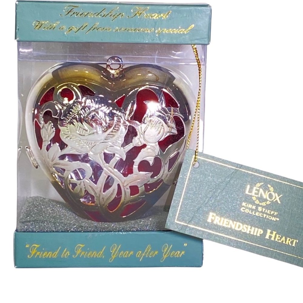 Lenox Kirk Stieff Wedding Promises Friendship Heart Ornament Hinged Trinket Box